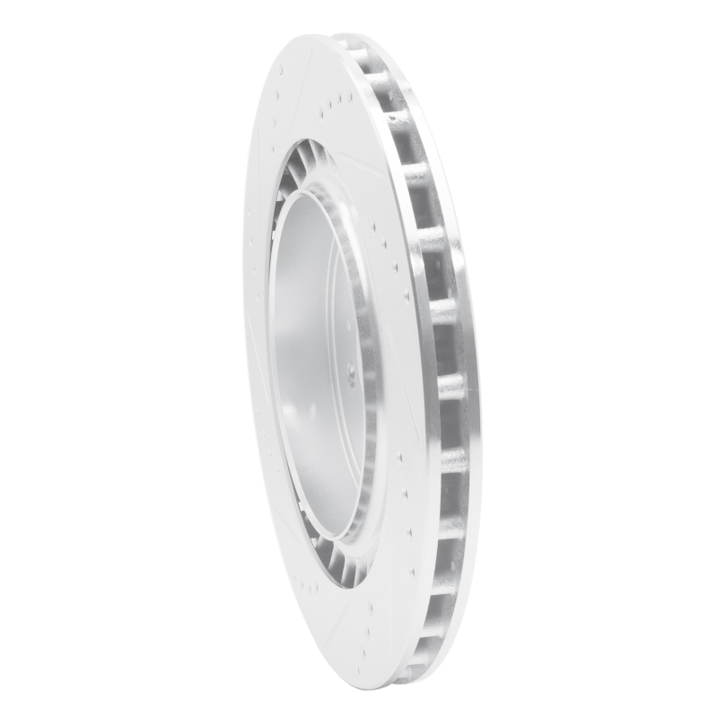 Cadillac STS Brake Rotor (1) - Rear Right - R1 Concepts - Drilled & Slotted - Silver - `04-`11